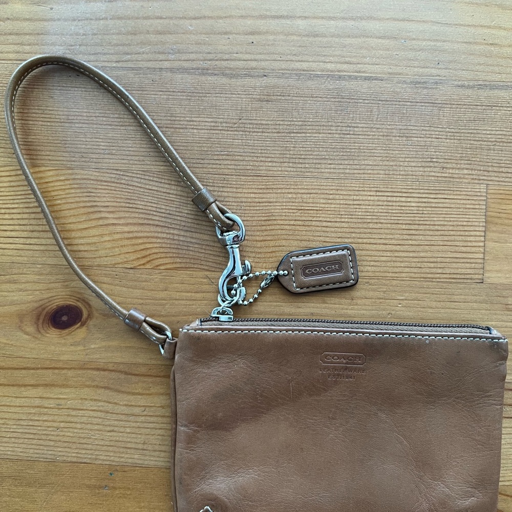 Coach Leatherware Wristlet with Silver Accents